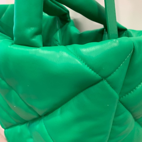 Stand Studio Quilted Tote Assante Diamond Large Bag Crossbody Tote Green - Picture 9 of 16